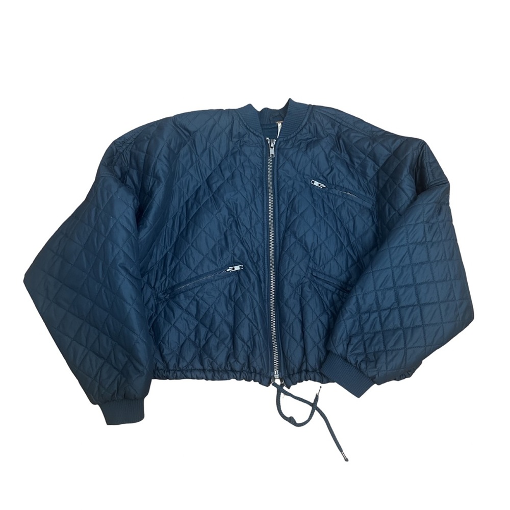 Free People Navy Bomber Jacket